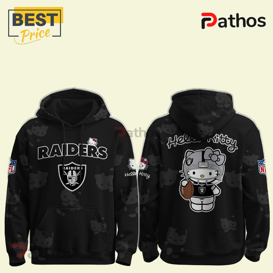 Las Vegas Raiders NFL x Hello Kitty Hoodie Las Vegas Raiders NFL x Hello Kitty Hoodie