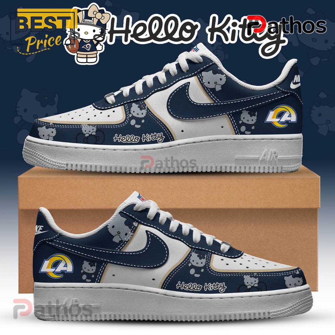 Los Angeles Rams NFL x Hello Kitty Air Force 1 Los Angeles Rams NFL x Hello Kitty Air Force 1