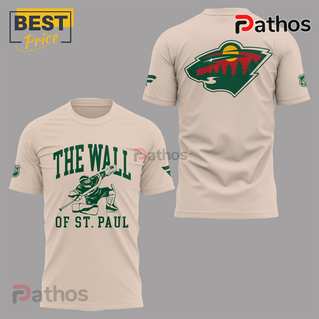 Minnesota Wild Team Marcus Cream Hoodie Minnesota Wild Team Marcus Cream Hoodie