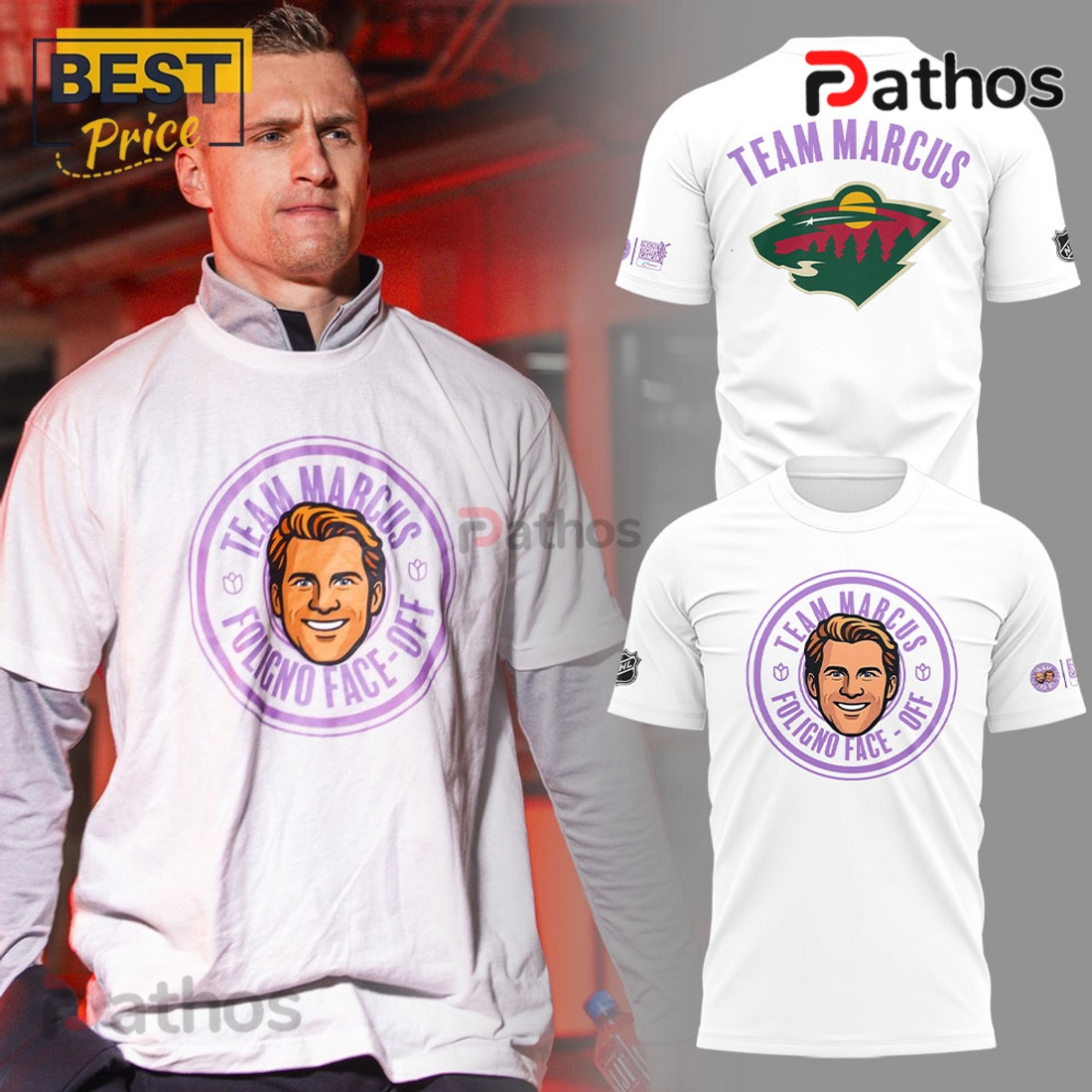 Minnesota Wild Team Marcus White Hoodie Minnesota Wild Team Marcus White Hoodie