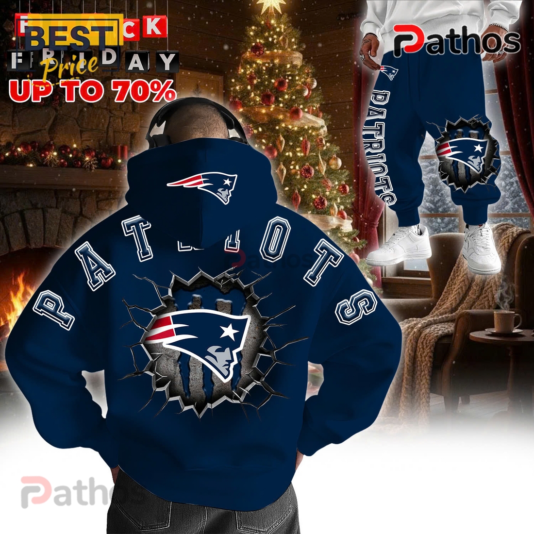 New England Patriots NFL Breakthrough Hoodie Joggers Set New England Patriots NFL Breakthrough Hoodie Joggers Set