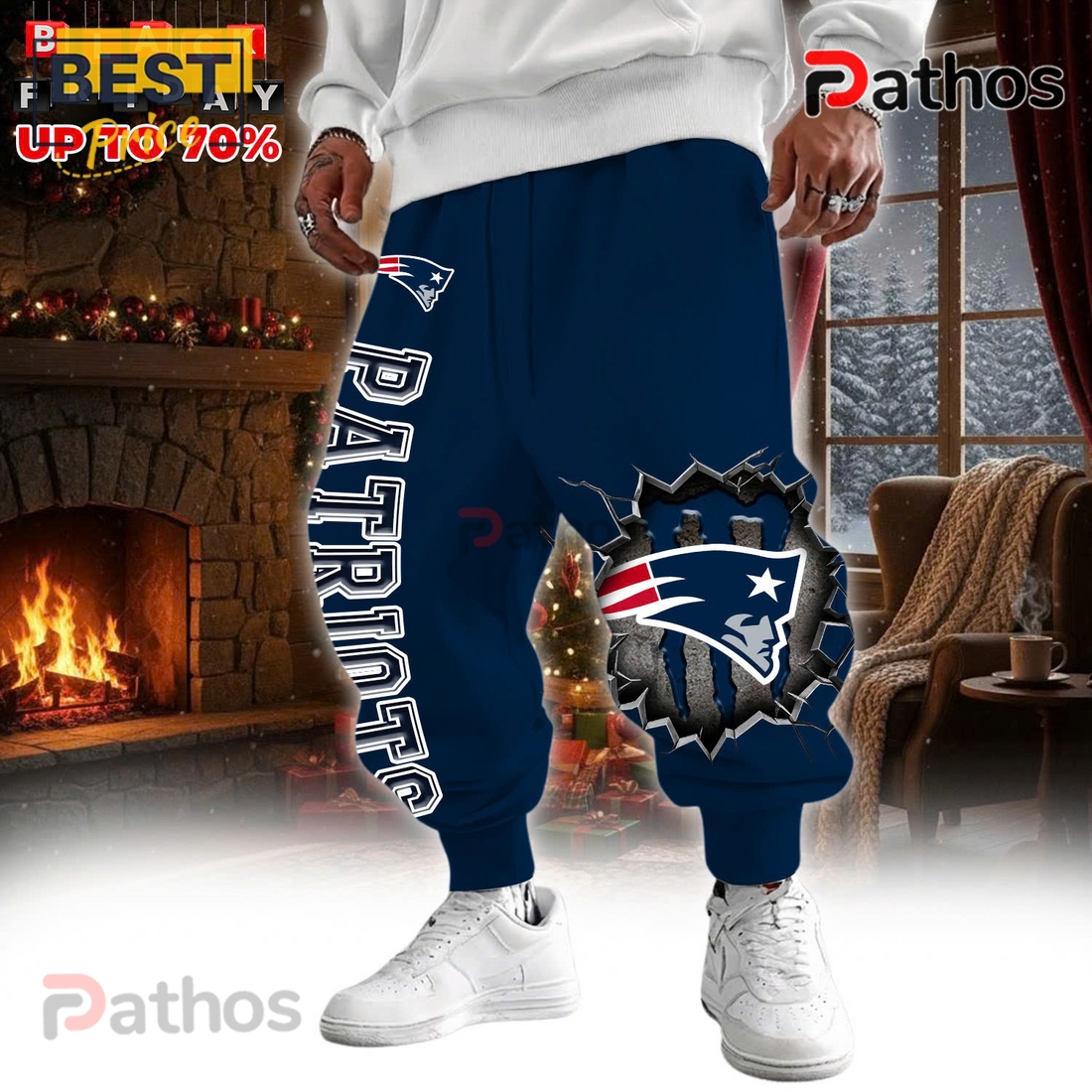 New England Patriots NFL Breakthrough Hoodie Joggers Set New England Patriots NFL Breakthrough Hoodie Joggers Set
