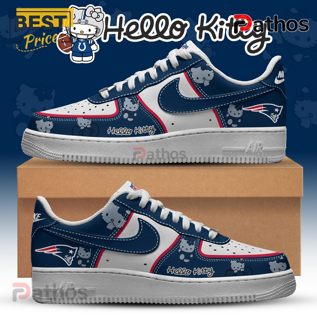 New England Patriots NFL x Hello Kitty Air Force 1 New England Patriots NFL x Hello Kitty Air Force 1