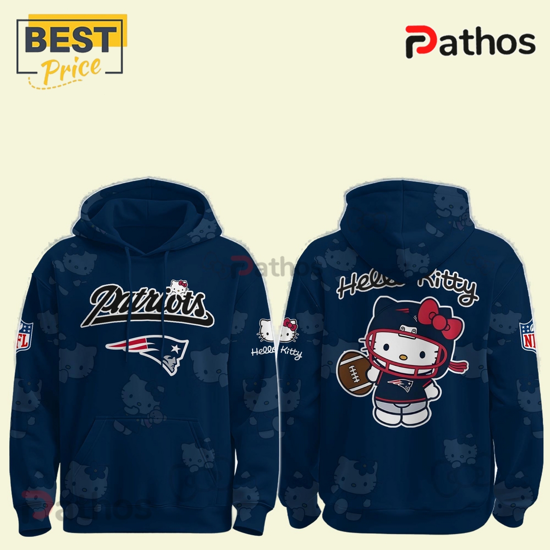 New England Patriots NFL x Hello Kitty Hoodie New England Patriots NFL x Hello Kitty Hoodie