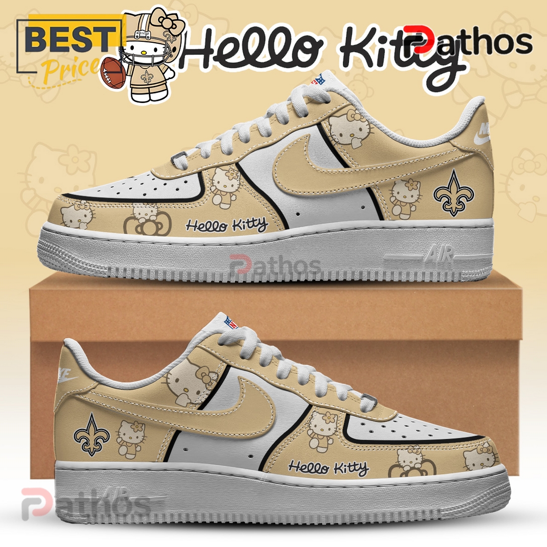 New Orleans Saints NFL x Hello Kitty Air Force 1 New Orleans Saints NFL x Hello Kitty Air Force 1