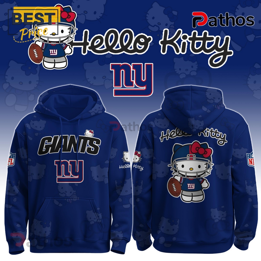 New York Giants NFL x Hello Kitty Hoodie New York Giants NFL x Hello Kitty Hoodie