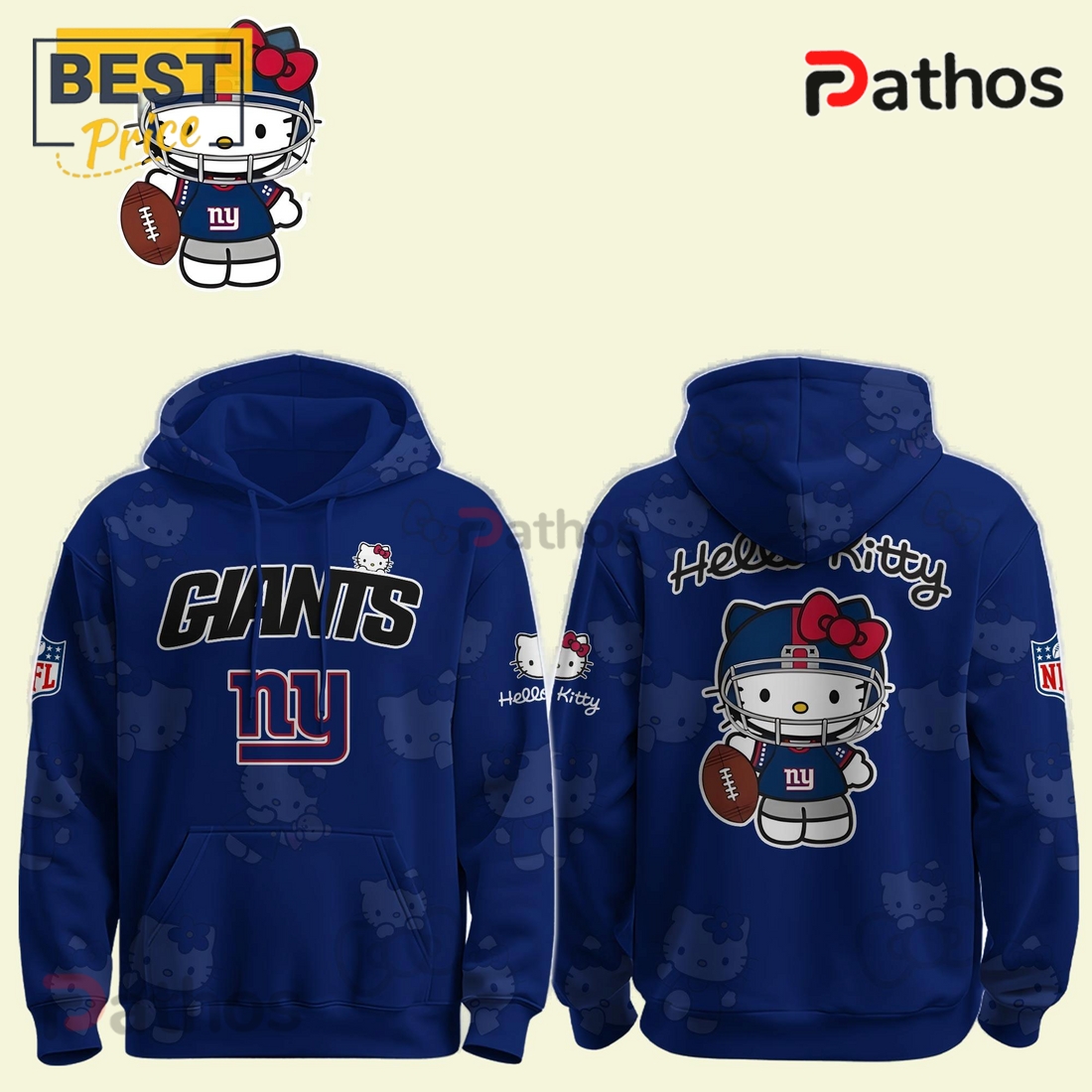 New York Giants NFL x Hello Kitty Hoodie New York Giants NFL x Hello Kitty Hoodie