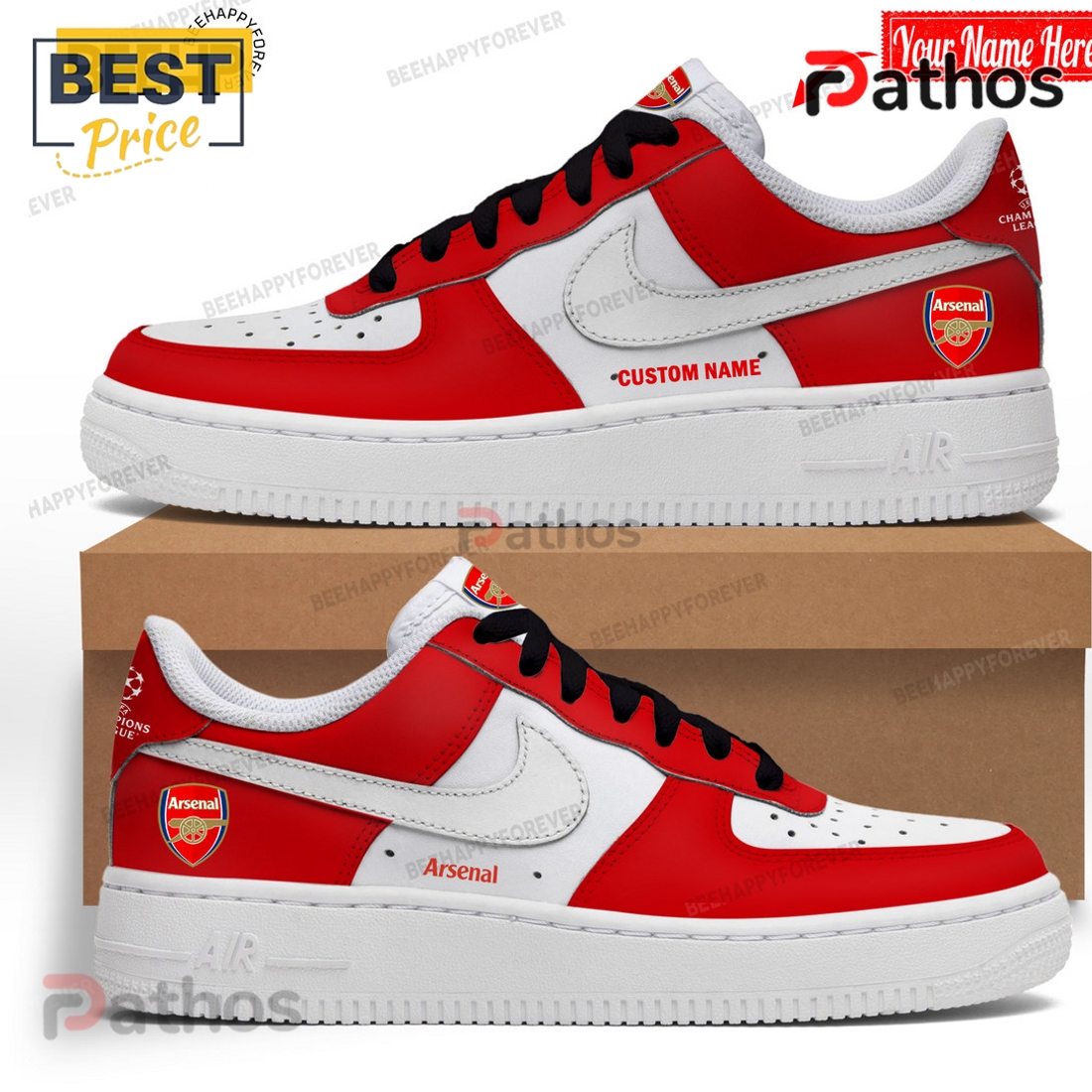Personalized Arsenal Football Air Force 1 Shoes Personalized Arsenal Football Air Force 1 Shoes
