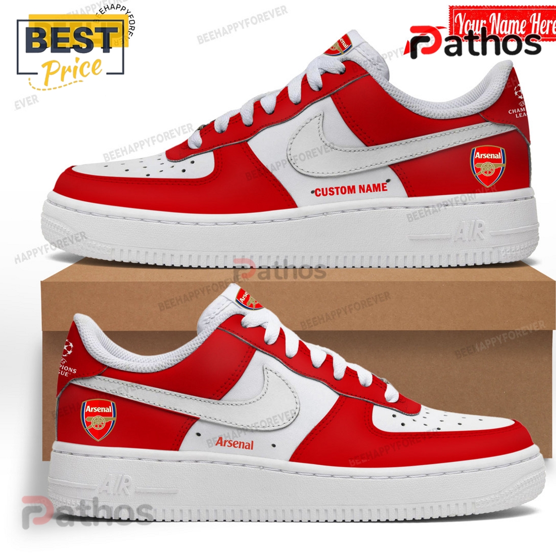 Personalized Arsenal Football Air Force 1 Shoes Personalized Arsenal Football Air Force 1 Shoes