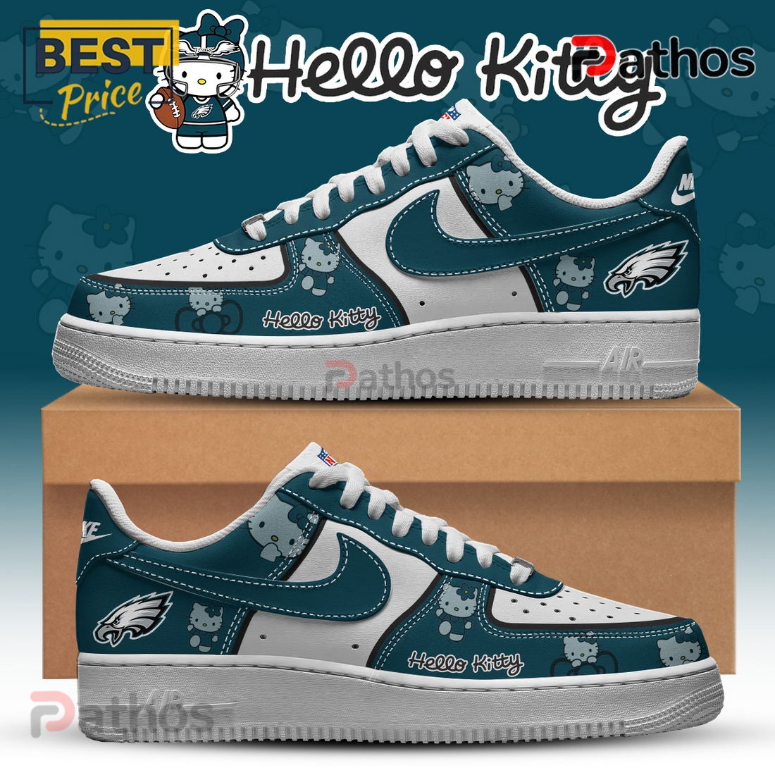 Philadelphia Eagles NFL x Hello Kitty Air Force 1 Philadelphia Eagles NFL x Hello Kitty Air Force 1