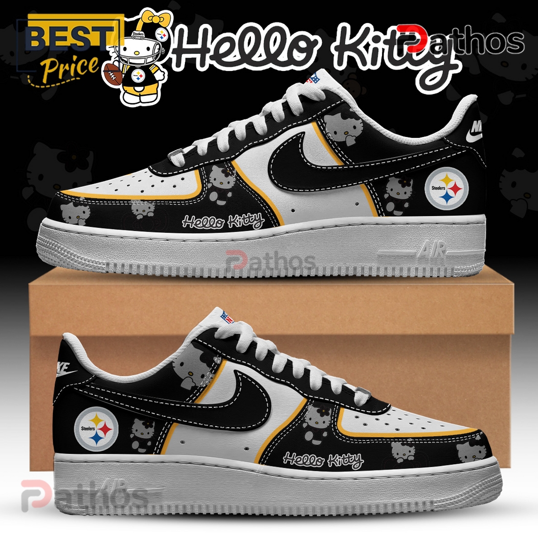 Pittsburgh Steelers NFL x Hello Kitty Air Force 1 Pittsburgh Steelers NFL x Hello Kitty Air Force 1