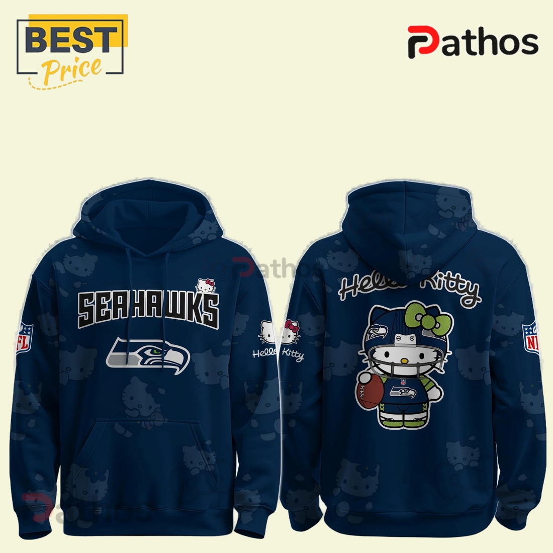Seattle Seahawks NFL x Hello Kitty Hoodie Seattle Seahawks NFL x Hello Kitty Hoodie