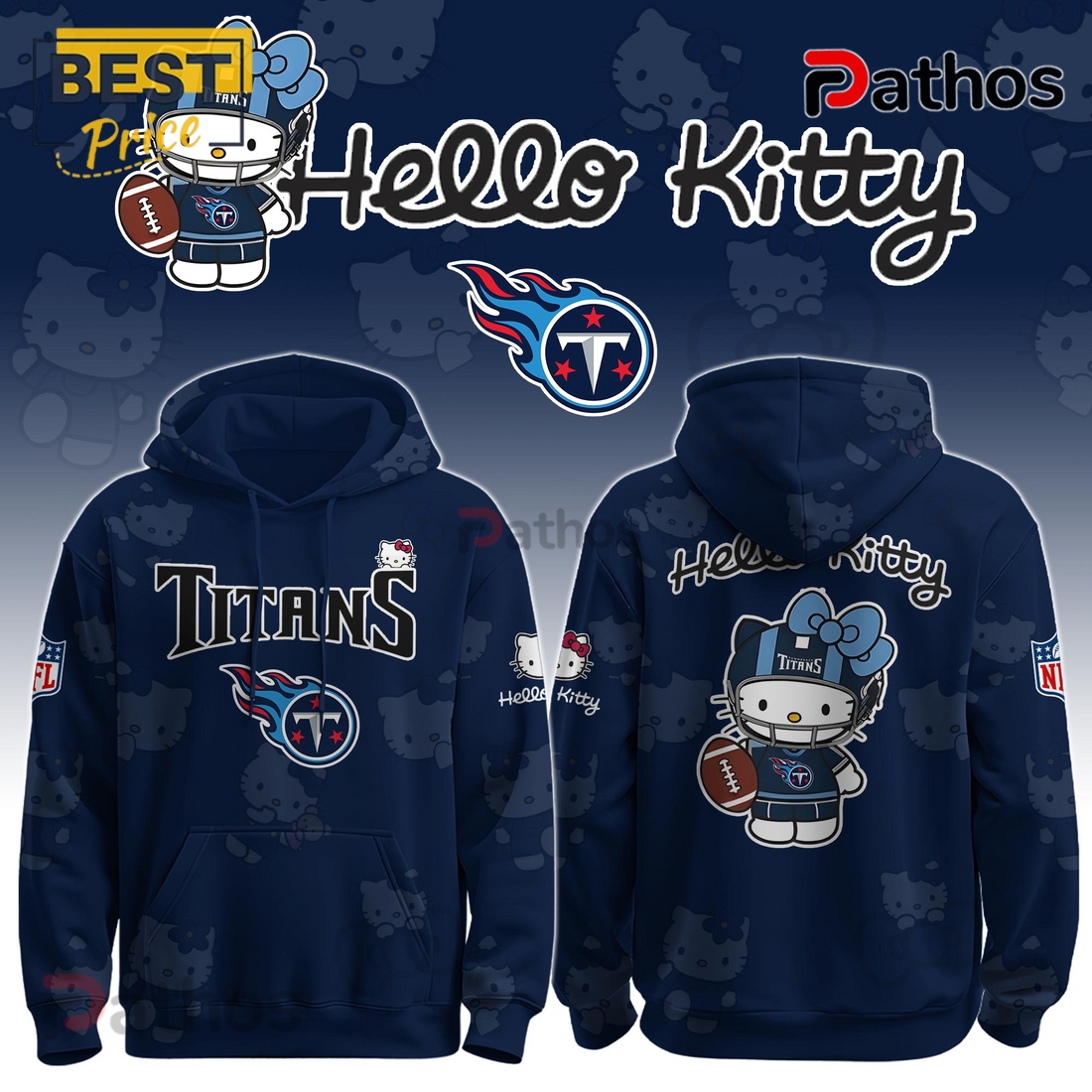 Tennessee Titans NFL x Hello Kitty Hoodie Tennessee Titans NFL x Hello Kitty Hoodie