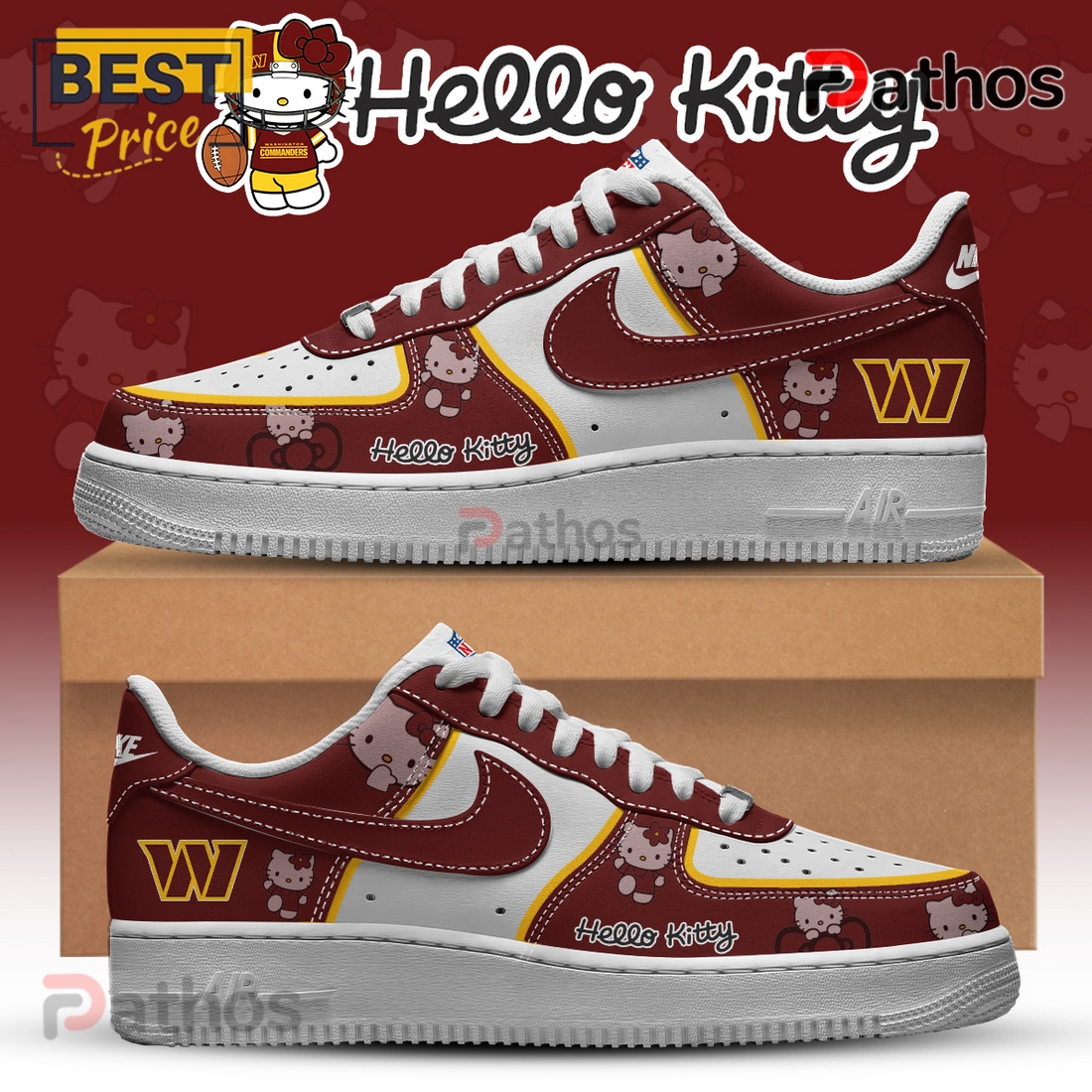 Washington Commanders NFL x Hello Kitty Air Force 1 Washington Commanders NFL x Hello Kitty Air Force 1