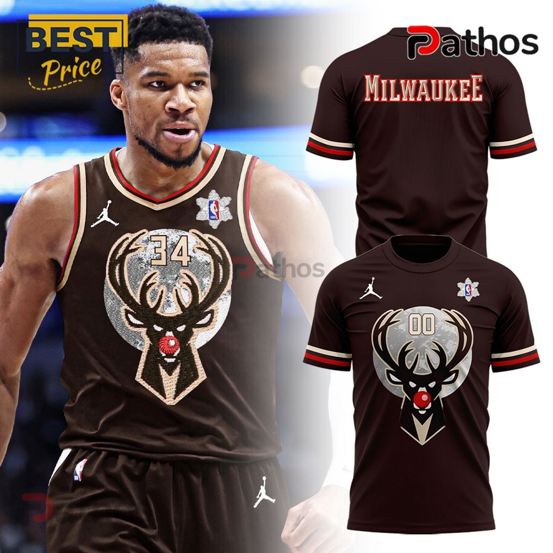 Milwaukee Bucks Christmas Brown Hoodie Limited Edition Milwaukee Bucks Christmas Brown Hoodie Limited Edition