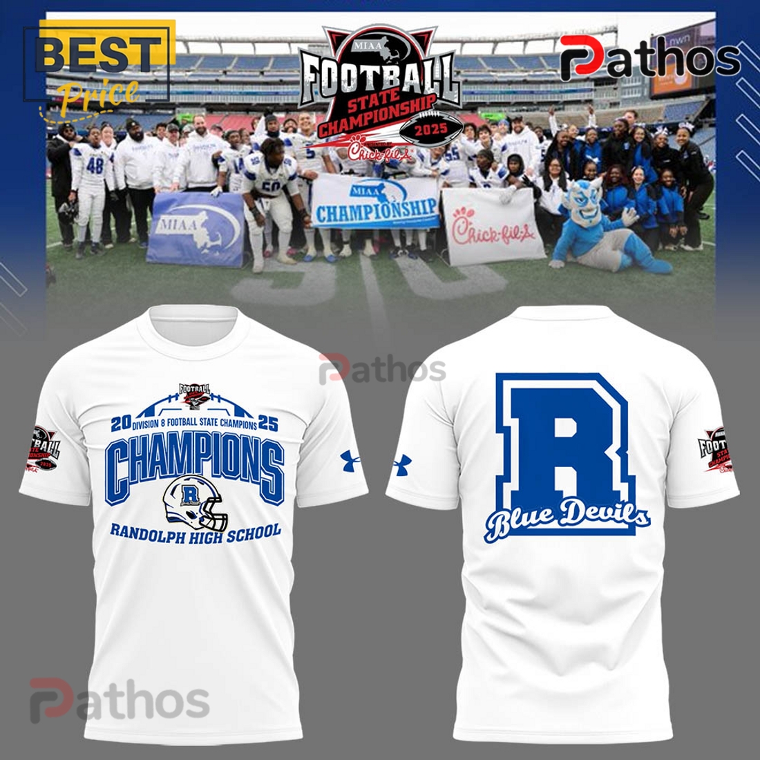 Randolph High School Champions White Hoodie Randolph High School Champions White Hoodie
