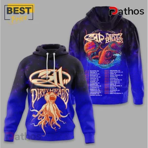 Blue hoodie with 311, Dirty Heads text, octopus graphic and tour dates!