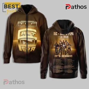 Brown zip hoodie featuring TLC Salt-N-Pepa and En Vogue tour dates and gold logo! 
