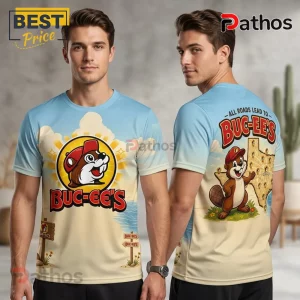 Buc-ee’s Beaver Texas Map 3D All-Over Print Graphic T-Shirt