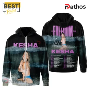 Kesha Music Artist 3D Graphic Concert Tour Premium T-Shirt 4 Kesha hoodie: Photo print of Kesha in water, purple text, tour dates. All over print!
