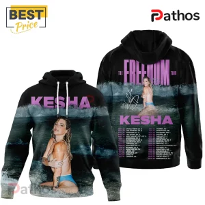 Kesha Music Artist 3D Graphic Concert Tour Premium T-Shirt 2 Kesha hoodie, The Freedom Tour, concert dates, ocean, pink text, blue bikini!