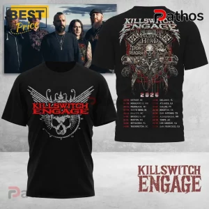 Killswitch Engage 2026 Tour Skeleton Graphic Concert T-Shirt