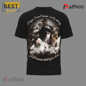 Luke Combs The Way I Am 3D Graphic Print Music Concert T-Shirt 3 Black tee, grayscale country music photo collage. Text: