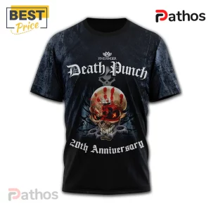 Five Finger Death Punch 20th Anniversary 3D Graphic T-Shirt 2 Black tee: Five Finger Death Punch 20th Anniversary skull graphic!