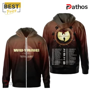 Brown Wu-Tang Clan hoodie with tour dates. 'The Final Chamber' text!