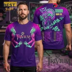 Trivium Europe Tour 3D Graphic Purple T-Shirt