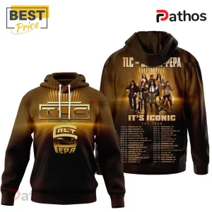Brown hoodie with 'TLC and Salt-N-Pepa' text, plus tour dates! Vintage style.!