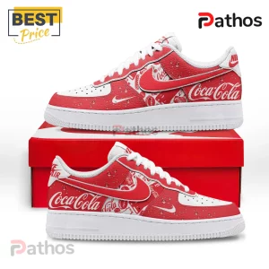 Coca-Cola Nike Air Force 1 Custom Sneakers 2 Red-white shoes show Coca-Cola branding, with water droplets effect!