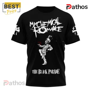 Black tee w/ My Chemical Romance & The Black Parade text and skeleton graphic!