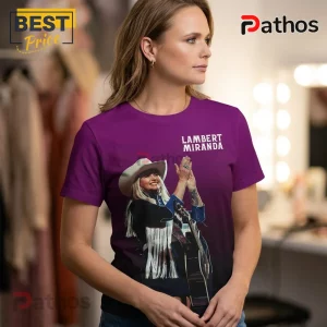 Purple tee with Lambert Miranda photo and text! Country music vibes!