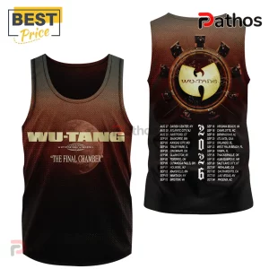 Brown Wu-Tang tank top. Text: WU-TANG FOREVER, THE FINAL CHAMBER, 2026 tour dates listed on back!
