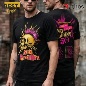 Sex Pistols 50 Years of Punk Anarchy UK Graphic Print T-Shirt