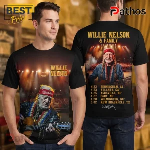 Willie Nelson & Family Concert Tour Dates 3D Graphic Print T-Shirt