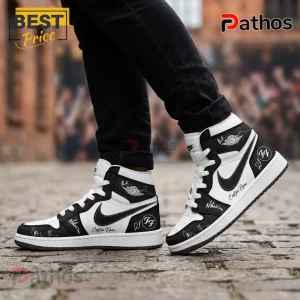 Black and white hi-top shoes with custom name and doodle style print!