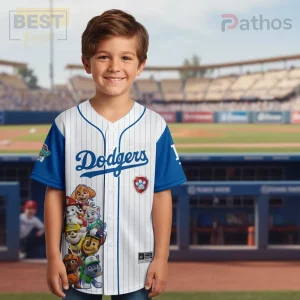 Los Angeles Dodgers Paw Patrol Pinstripe Fan Baseball Jersey