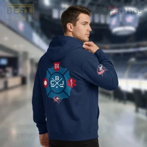 Columbus Blue Jackets First Responders Hockey Tribute Pullover Hoodie