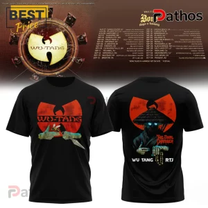 Wu-Tang Clan Final Chamber Tour Hoodie 2 Black Wu-Tang Clan Final Chamber concert t-shirt featuring red distressed logo, bee, kunai, and glowing-eyed figure!