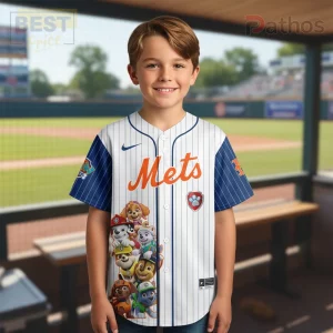 New York Mets Paw Patrol Theme Night Pinstripe Fan Baseball Jersey
