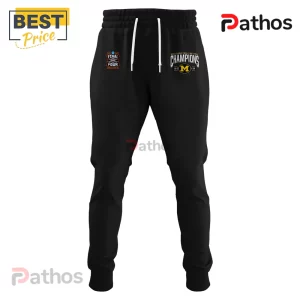 Black sweatpants with Michigan Wolverines 2021 NCAA Basketball National Champions and Final Four logos!