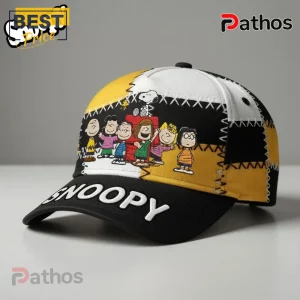 AoC6gon9 snoopy peanuts characters patchwork premium baseball cap 02 product showcase