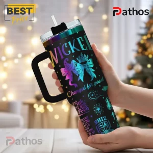 Wicked Musical Elphaba Glinda Gradient Design Stainless Steel Insulated Tumbler with Handle