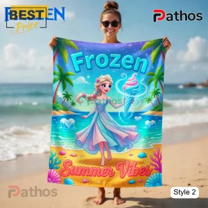 BZ2eG7HG frozen summer vibes elsa anna olaf characters beach towel 03 premium finish