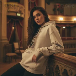 Light grey hoodie with black ornate script text You're My Secret and decorative swirls on front and sleeve! Romantic style!