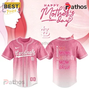 St. Louis Cardinals Mom Pink Mother’s Day Floral Baseball Jersey