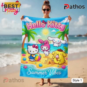 KahQisPT hello kitty sanrio friends summer beach fun beach towel 03 product showcase