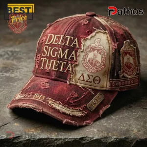 DST Sorority Vintage Red Distressed Baseball Cap